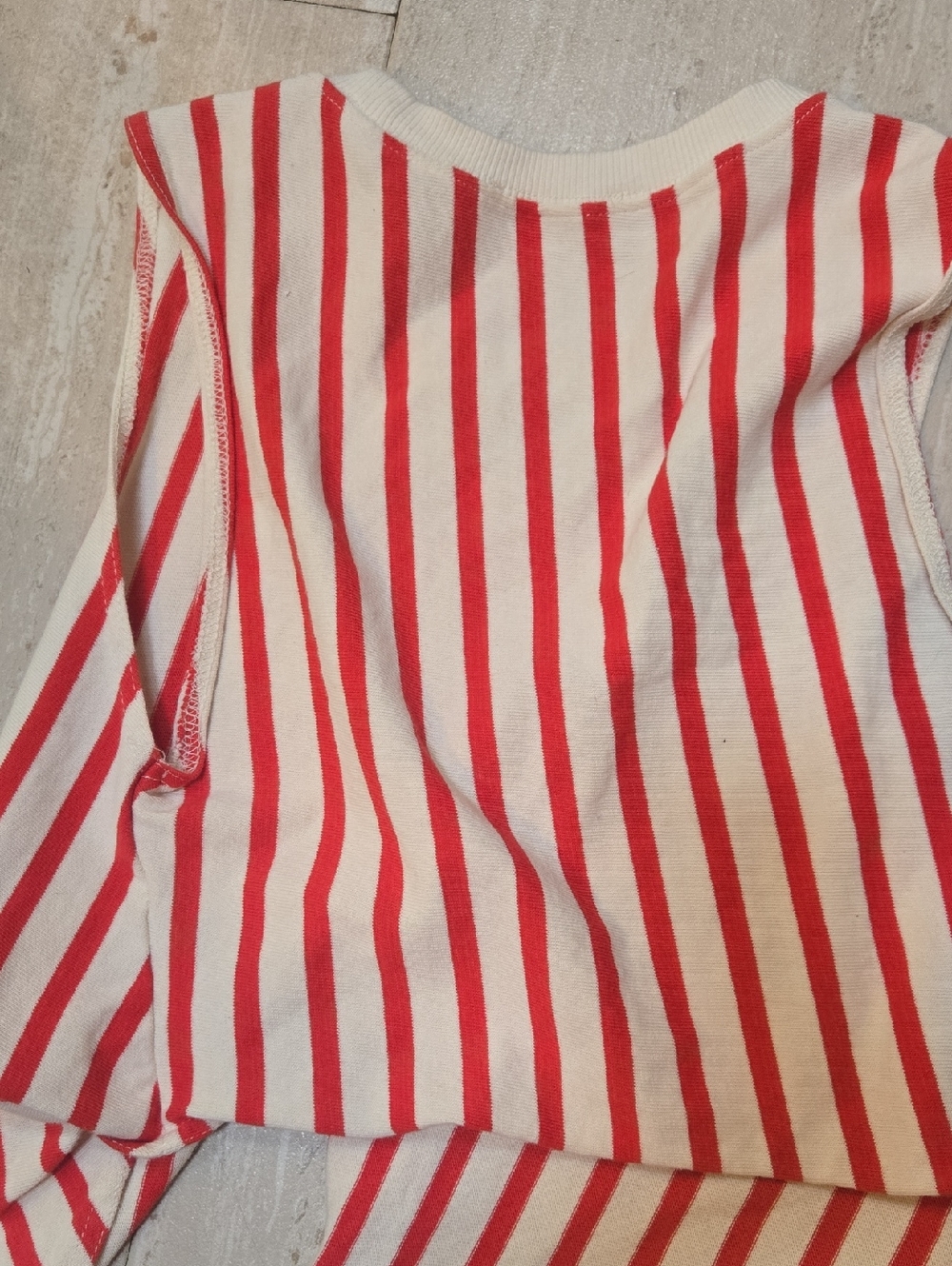ZARA White/Red Stripe Tie Front Crop Top - Picture 6 of 6